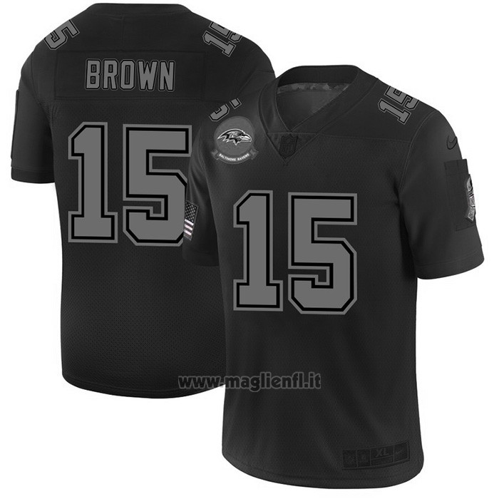 Maglia NFL Limited Baltimore Ravens Brown 2019 Salute To Service Nero